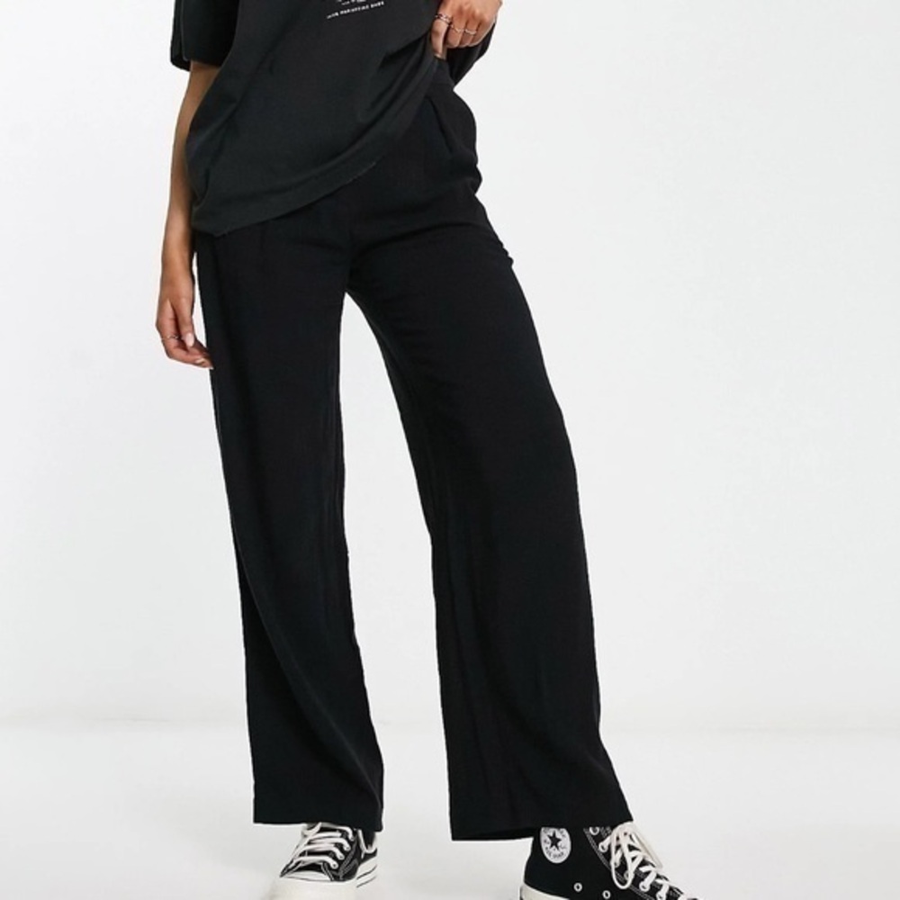 Weekday Lilah linen mix pants in black | ASOS designs | 12 | black